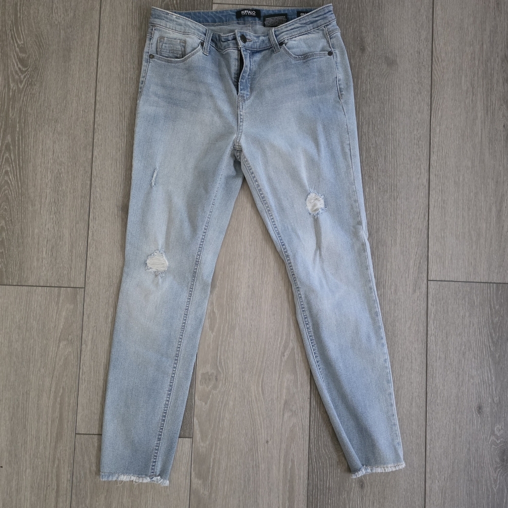 Buffalo David Bitton Light Blue Distressed Ankle Legnth Jeans